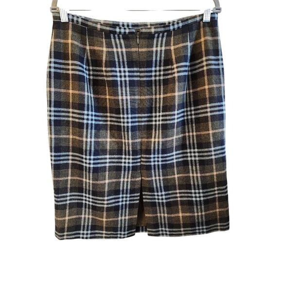 Women's Vintage Hillard & Hanson Wool Blend Plaid Skirt Size 14 - Picture 4 of 4